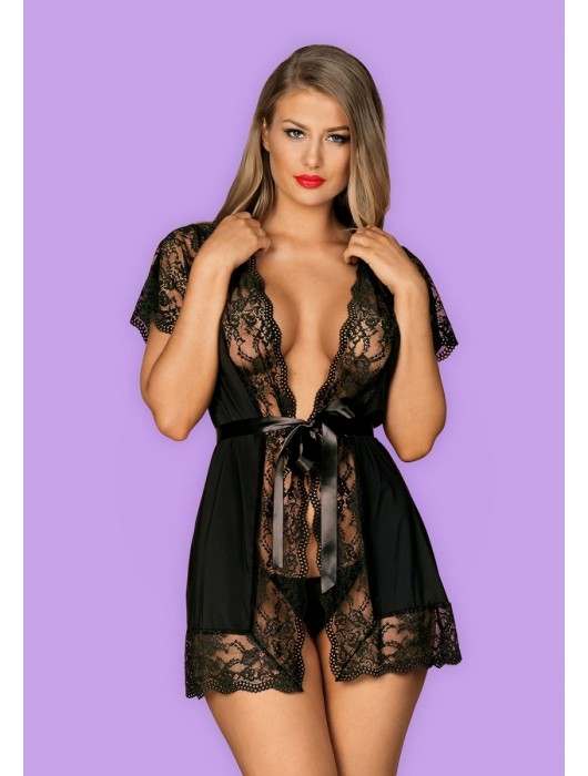 Пеньюар Luvae с атласным поясом - Obsessive купить с доставкой