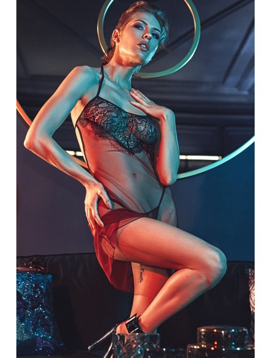 Тюлевая полупрозрачная сорочка Fantasme (большой размер) - Anais купить с доставкой