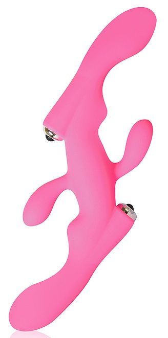 Розовый двойной вибростимулятор со съемными вибропулями - Bior toys
