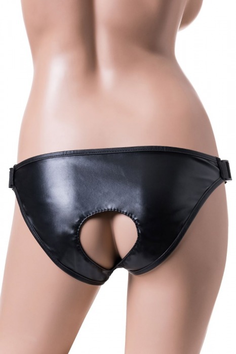 Черные трусики для страпона Domino - ToyFa - купить с доставкой в Ростове-на-Дону