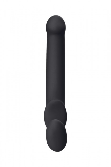 Черный безремневой страпон Silicone Bendable Strap-On XL - Strap-on-me - купить с доставкой в Ростове-на-Дону
