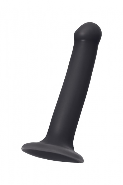 Черный фаллос на присоске Silicone Bendable Dildo M - 18 см. - Strap-on-me - купить с доставкой в Ростове-на-Дону