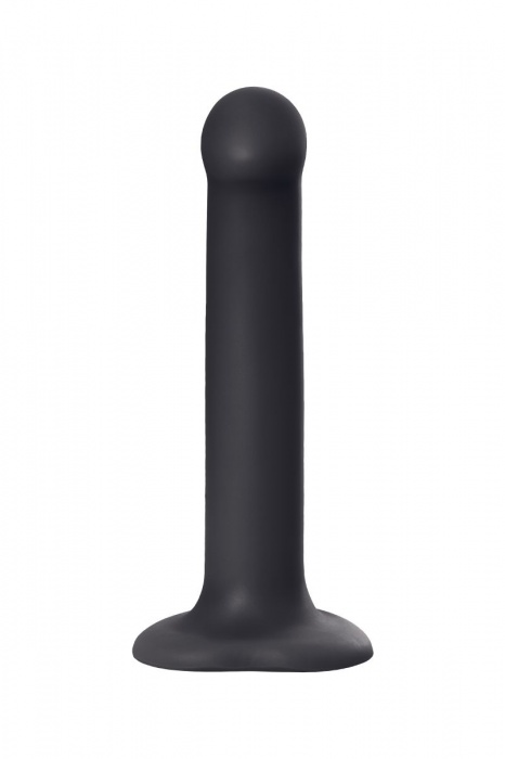 Черный фаллос на присоске Silicone Bendable Dildo M - 18 см. - Strap-on-me - купить с доставкой в Ростове-на-Дону