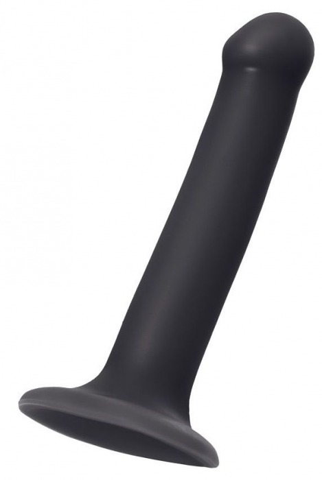 Черный фаллос на присоске Silicone Bendable Dildo M - 18 см. - Strap-on-me - купить с доставкой в Ростове-на-Дону