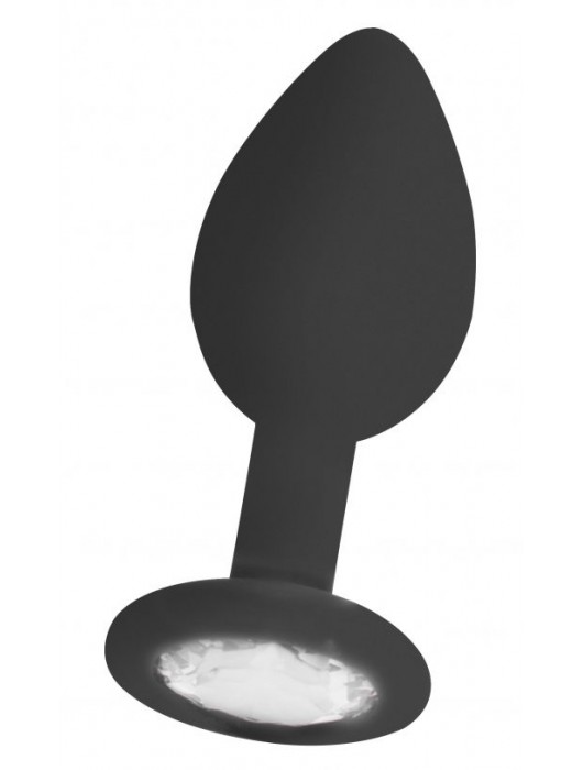 Черная анальная пробка с прозрачным кристаллом Diamond Butt Plug - 7,3 см. - Shots Media BV - купить с доставкой в Ростове-на-Дону