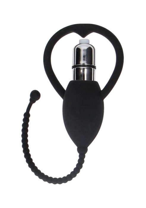 Черный уретральный вибростимулятор Urethral Sounding Vibrating Bullet Plug - Shots Media BV - купить с доставкой в Ростове-на-Дону