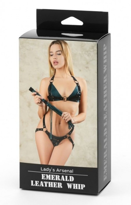 Плеть изумрудного цвета Ladys Arsenal с гладкой ручкой - 45 см. - БДСМ Арсенал - купить с доставкой в Ростове-на-Дону
