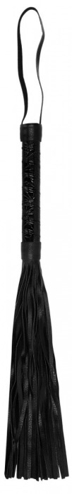 Черная многохвостовая гладкая плеть Luxury Whip - 38,5 см. - Shots Media BV - купить с доставкой в Ростове-на-Дону