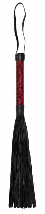 Красно-черная многохвостовая гладкая плеть Luxury Whip - 38,5 см. - Shots Media BV - купить с доставкой в Ростове-на-Дону