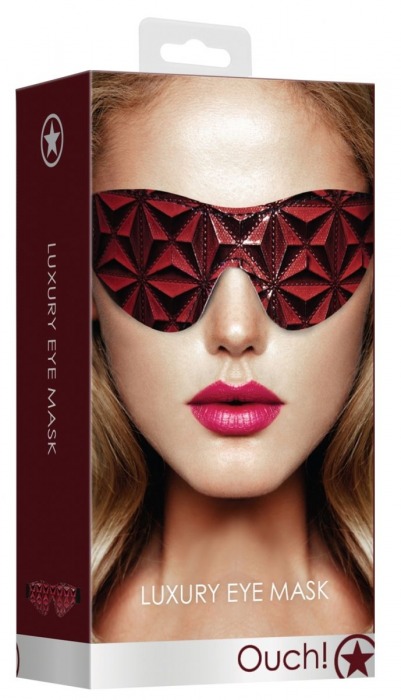 Красно-черная маска на глаза закрытого типа Luxury Eye Mask - Shots Media BV - купить с доставкой в Ростове-на-Дону