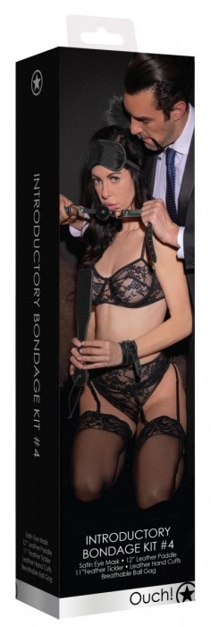 Черный игровой набор БДСМ Introductory Bondage Kit №4 - Shots Media BV - купить с доставкой в Ростове-на-Дону