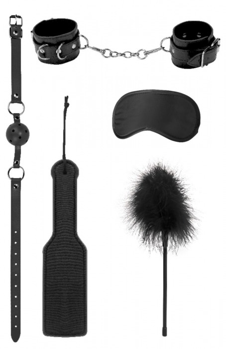 Черный игровой набор БДСМ Introductory Bondage Kit №4 - Shots Media BV - купить с доставкой в Ростове-на-Дону
