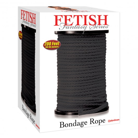 Черная веревка для связывания Bondage Rope - 60,9 м. - Pipedream - купить с доставкой в Ростове-на-Дону