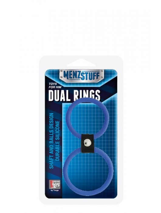Синее двойное эрекционное кольцо Dual Rings Blue - Dream Toys - в Ростове-на-Дону купить с доставкой