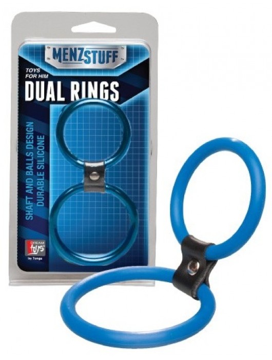 Синее двойное эрекционное кольцо Dual Rings Blue - Dream Toys - в Ростове-на-Дону купить с доставкой