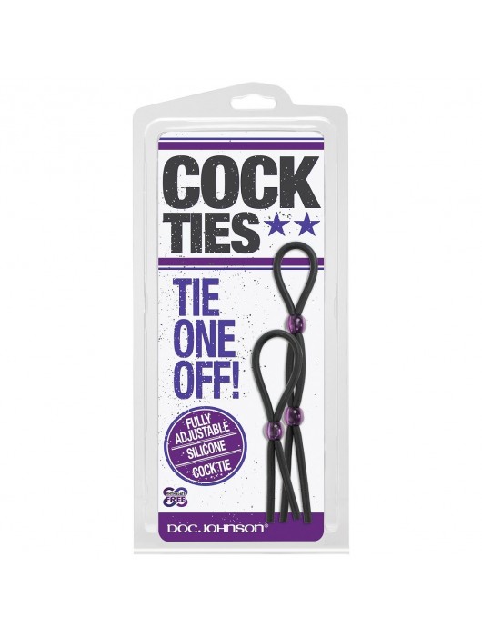 Набор черных эрекционных колец Cock ties - Doc Johnson - в Ростове-на-Дону купить с доставкой