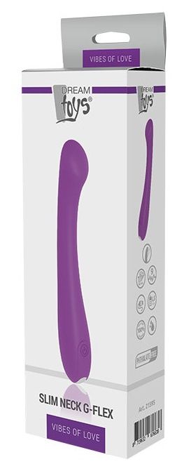 Фиолетовый вибромассажер SLIM NECK G-FLEX - 17,7 см. - Dream Toys
