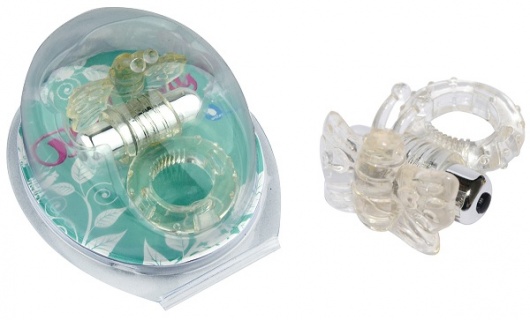 Прозрачное эрекционное кольцо с вибробабочкой - Howells - в Ростове-на-Дону купить с доставкой