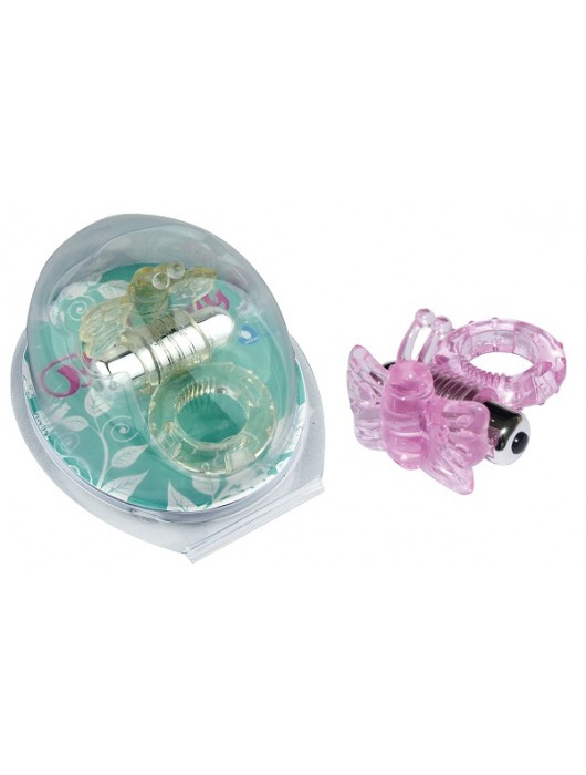 Розовое эрекционное кольцо с вибробабочкой - Howells - в Ростове-на-Дону купить с доставкой