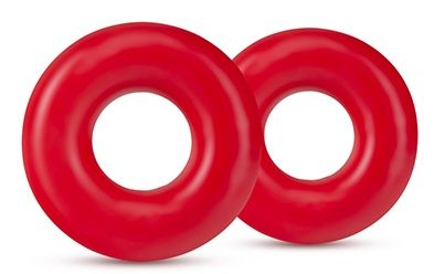 Набор из 2 красных эрекционных колец DONUT RINGS OVERSIZED - Blush Novelties - в Ростове-на-Дону купить с доставкой