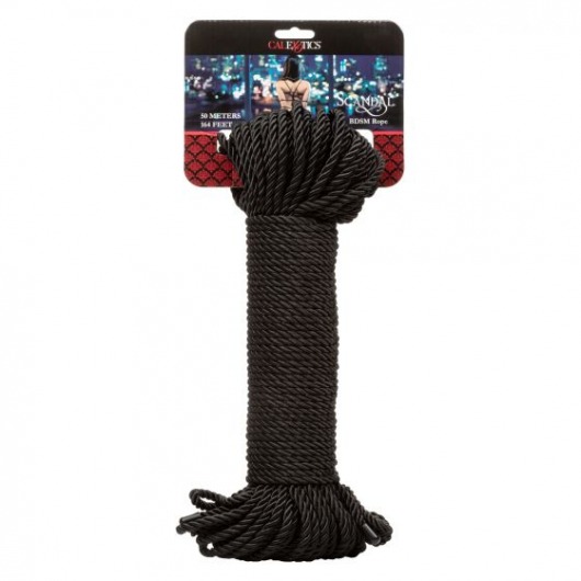 Черная веревка для шибари BDSM Rope - 50 м. - California Exotic Novelties - купить с доставкой в Ростове-на-Дону