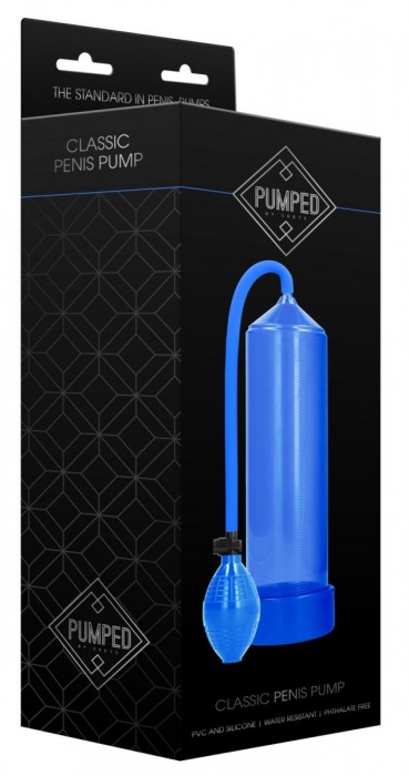 Синяя ручная вакуумная помпа для мужчин Classic Penis Pump - Shots Media BV - в Ростове-на-Дону купить с доставкой