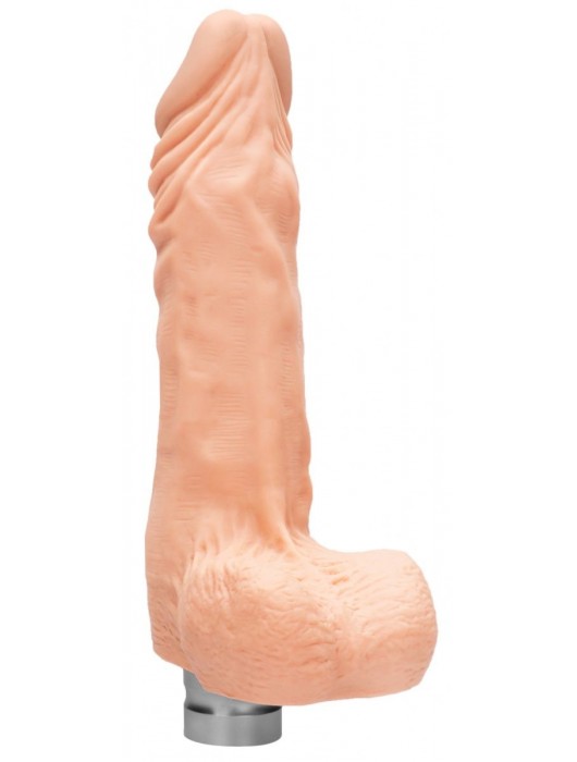 Телесный вибратор Vibrating Dildo With Balls - 25 см. - Shots Media BV