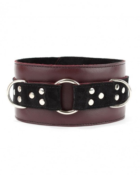 Бордовый ошейник Ladys Arsenal на регулируемом ремешке - БДСМ Арсенал - купить с доставкой в Ростове-на-Дону