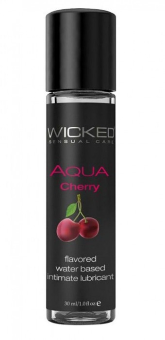 Лубрикант на водной основе WICKED AQUA Cherry с ароматом вишни - 30 мл. - Wicked - купить с доставкой в Ростове-на-Дону