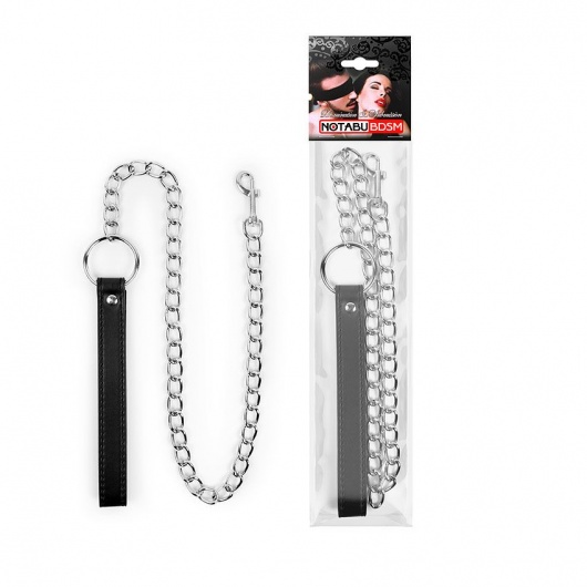 Металлический поводок для ошейника с черной ручкой - 77 см. - Bior toys - купить с доставкой в Ростове-на-Дону