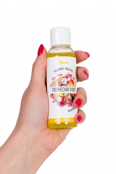 Массажное масло для поцелуев  Тропический флирт  с ароматом экзотических фруктов - 100 мл. - ToyFa - купить с доставкой в Ростове-на-Дону