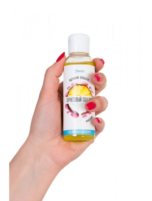 Массажное масло для поцелуев «Фруктовый поцелуй» с ароматом ананаса и кокоса - 100 мл. - ToyFa - купить с доставкой в Ростове-на-Дону