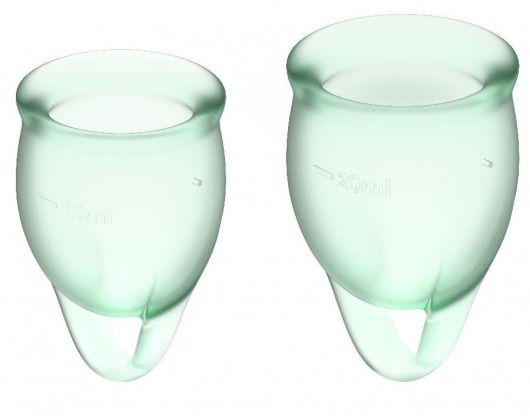 Набор зеленых менструальных чаш Feel confident Menstrual Cup - Satisfyer - купить с доставкой в Ростове-на-Дону