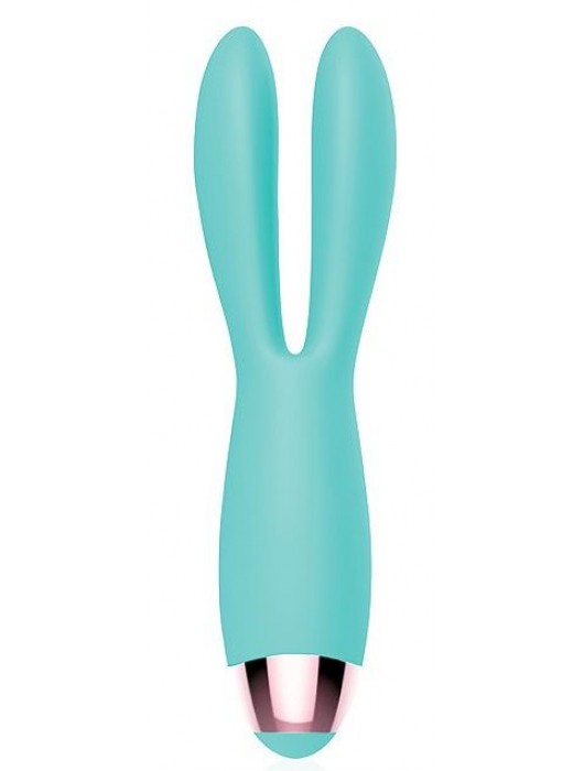 Мятный вибромассажёр с длинными ушками - 17 см. - Bior toys