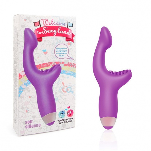Фиолетовый G-вибромассажер с покрытым шипами выступом - Bior toys