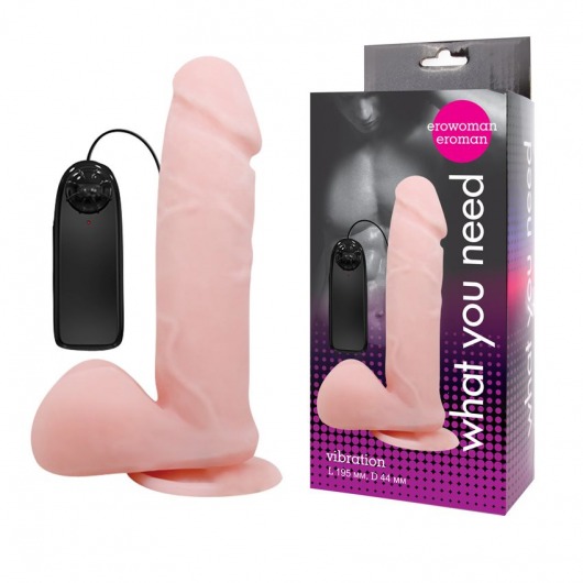 Телесный реалистик на присоске Erowoman - 19,5 см. - Bior toys