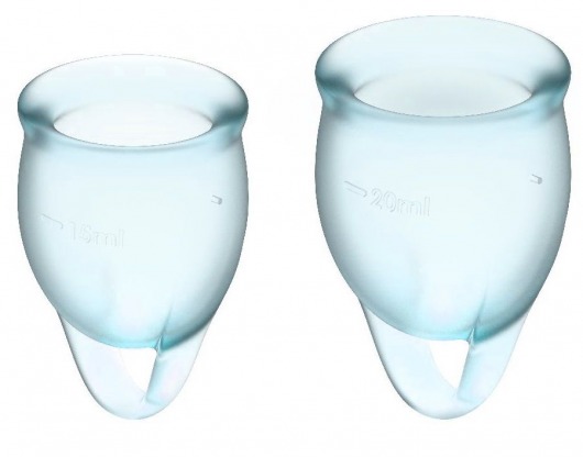 Набор голубых менструальных чаш Feel confident Menstrual Cup - Satisfyer - купить с доставкой в Ростове-на-Дону