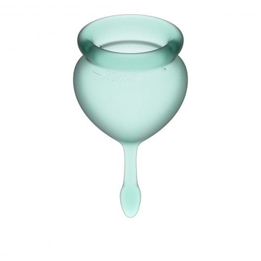 Набор темно-зеленых менструальных чаш Feel good Menstrual Cup - Satisfyer - купить с доставкой в Ростове-на-Дону