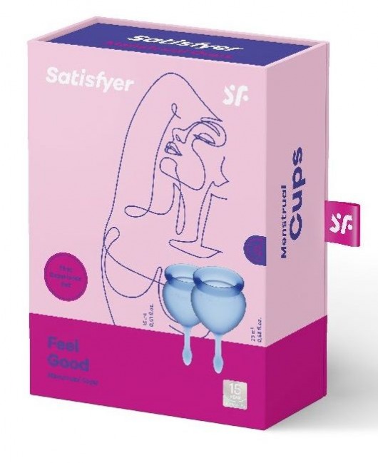 Набор синих менструальных чаш Feel good Menstrual Cup - Satisfyer - купить с доставкой в Ростове-на-Дону