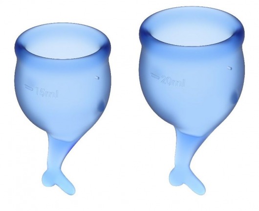 Набор синих менструальных чаш Feel secure Menstrual Cup - Satisfyer - купить с доставкой в Ростове-на-Дону