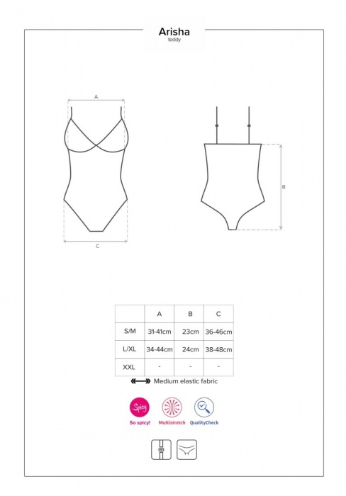 Пикантное боди Arisha с интимным доступом - Obsessive купить с доставкой