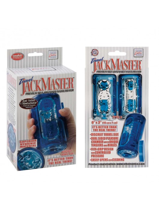 Гелевый голубой супер-мастурбатор Travel JackMaster - California Exotic Novelties - в Ростове-на-Дону купить с доставкой