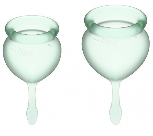 Набор зеленых менструальных чаш Feel good Menstrual Cup - Satisfyer - купить с доставкой в Ростове-на-Дону
