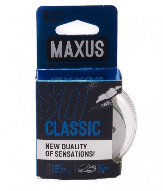 Классические презервативы в пластиковом кейсе MAXUS Classic - 3 шт. - Maxus - купить с доставкой в Ростове-на-Дону