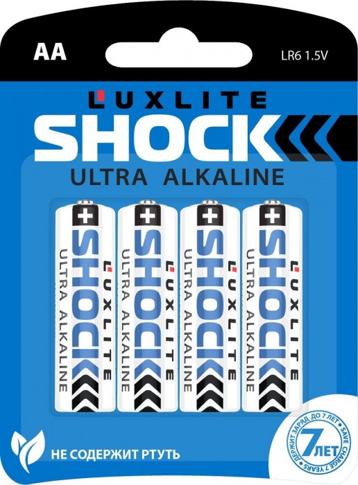 Батарейки Luxlite Shock (BLUE) типа АА - 4 шт. - Luxlite - купить с доставкой в Ростове-на-Дону