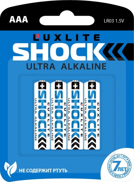 Батарейки Luxlite Shock (BLUE) типа ААА - 4 шт. - Luxlite - купить с доставкой в Ростове-на-Дону