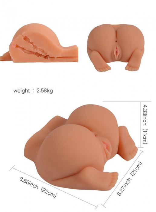 Телесная реалистичная вагина-полуторс SHEQU - SHEQU - в Ростове-на-Дону купить с доставкой