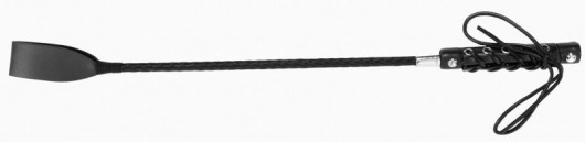 Черный классический гладкий стек со шнуровкой на ручке - Джага-Джага - купить с доставкой в Ростове-на-Дону