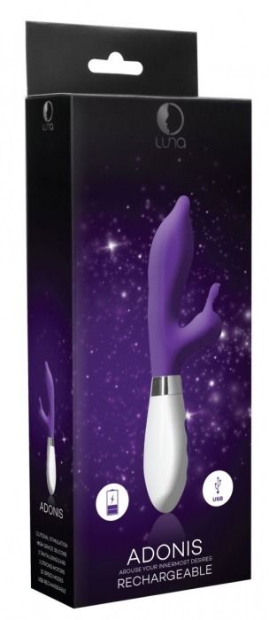 Фиолетовый вибратор-кролик Adonis - 22 см. - Shots Media BV