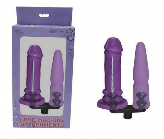 Фиолетовая двойная насадка для секс-машин - MyWorld - DIVA - купить с доставкой в Ростове-на-Дону